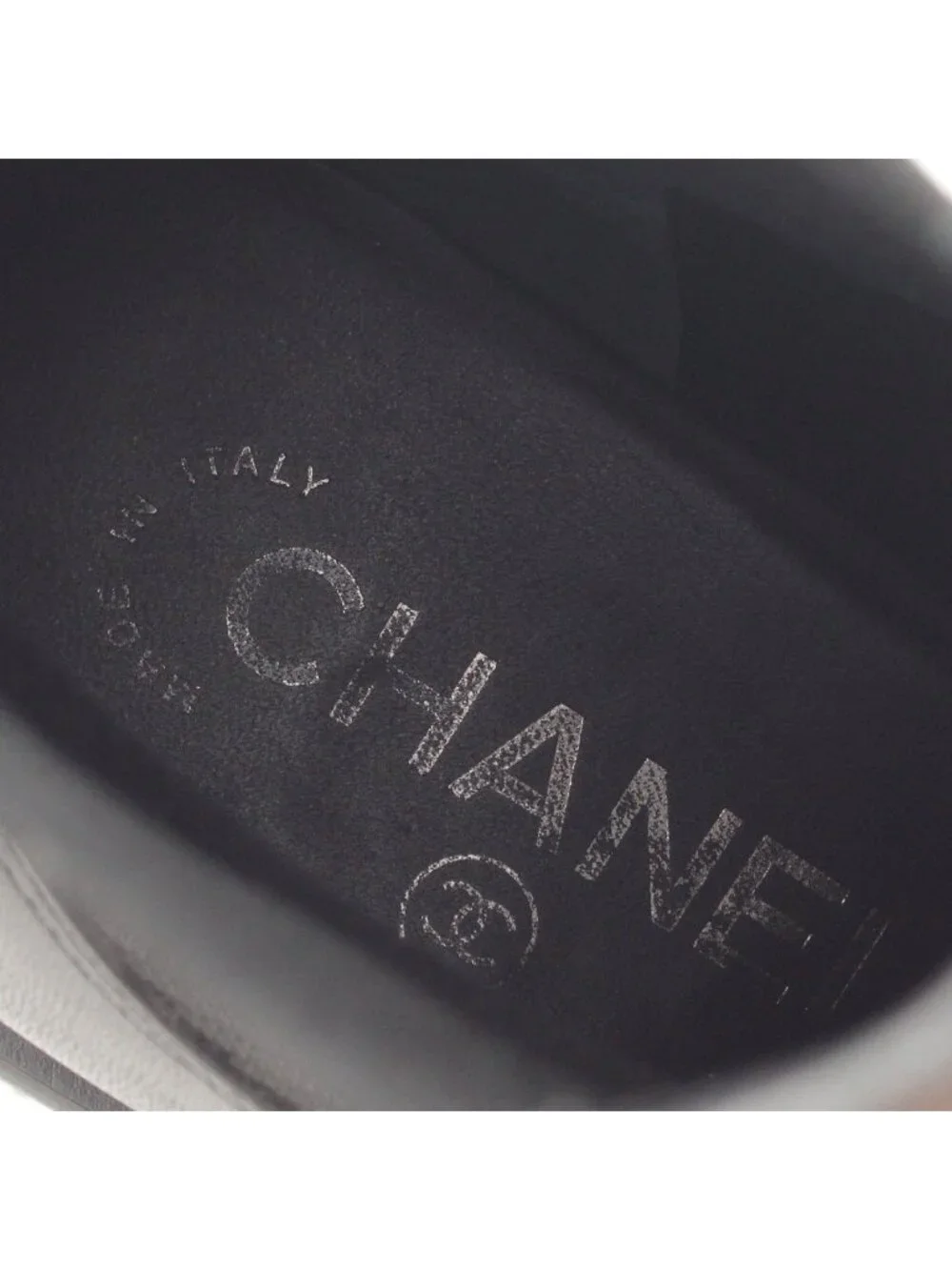 Chanel Leather CC Logo Side Gore Short Boots Shoes Black 36c